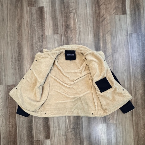 SERREMO Men's Black Sherpa-Lined Jacket, size medium - Picture 11 of 13